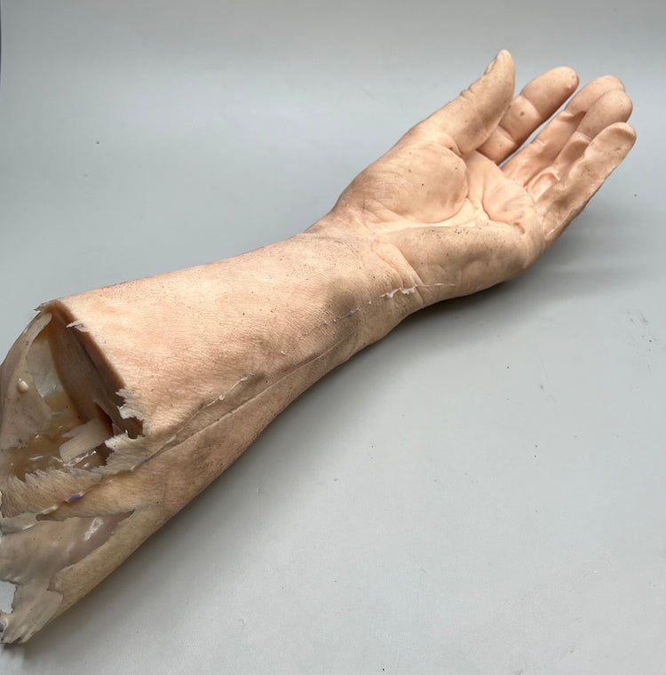 Man's left hand and arm